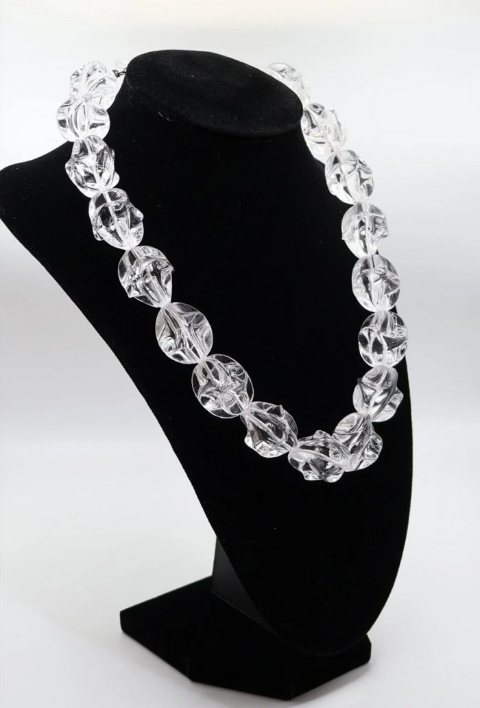 Clear Twisted Baroque Bead Marco Necklace - Image 1