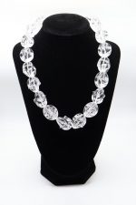 Clear Twisted Baroque Bead Marco Necklace - Image 2