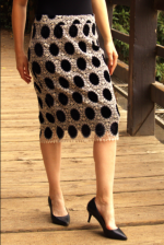 GRACIA Velvet Polka Dot Crochet Skirt - Image 4