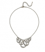 Infinity hoop silver pendant necklace