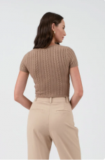 Knitted Cutie Taupe Knit Top - Image 2