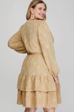 Tiered Treasure Sophisticated Cream Dress SHE AND SKY - Image 2