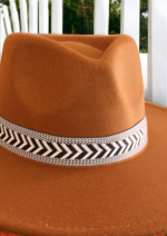 Chevron Pattern Strap Fedora Hat - Image 2
