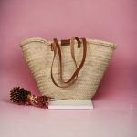 Straw Basket – Handmade with Leather Long Handle Buckle - Image 2
