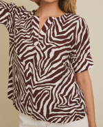 Merlot Zebra Blouse