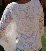 Lace Majesty 3/4 Sleeve White Lace Blouse - Image 2