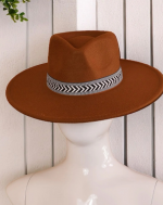 Chevron Pattern Strap Fedora Hat