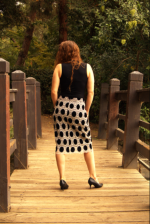 GRACIA Velvet Polka Dot Crochet Skirt - Image 3