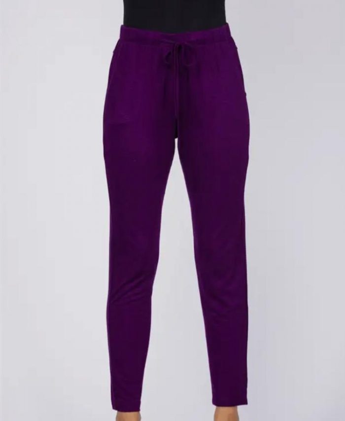 Purple cropped paper bag waist with pocket pants - Image 3