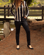 Chic Couture Striped Blouse - Image 3