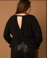 Glitter Long Sleeve Open Back Knit Top GILLI - Image 3