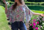 Off-Shoulder Ruffle Sleeve Floral Printed Top VINE & LOVE - Image 2