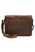 Leather Laptop Bag Berlin Brown 14in wide GREEN WOOD LEATHER GOODS - Image 2