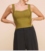 TOP Crafted Contour Crop Olive