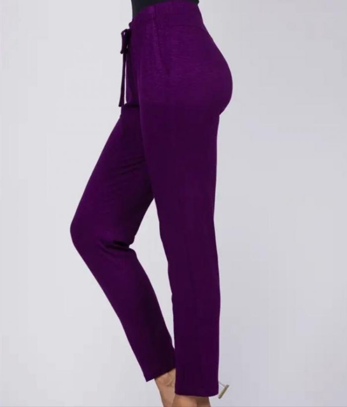 Purple cropped paper bag waist with pocket pants - Image 1