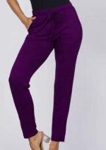 Purple cropped paper bag waist with pocket pants - Image 2
