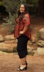 BEULAHSTYLE Abstract Swirl Printed Chiffon Blouse - Image 2