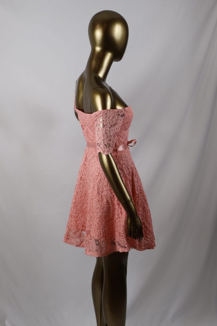 Ballerina Midi Pink Lace Dress - Image 3