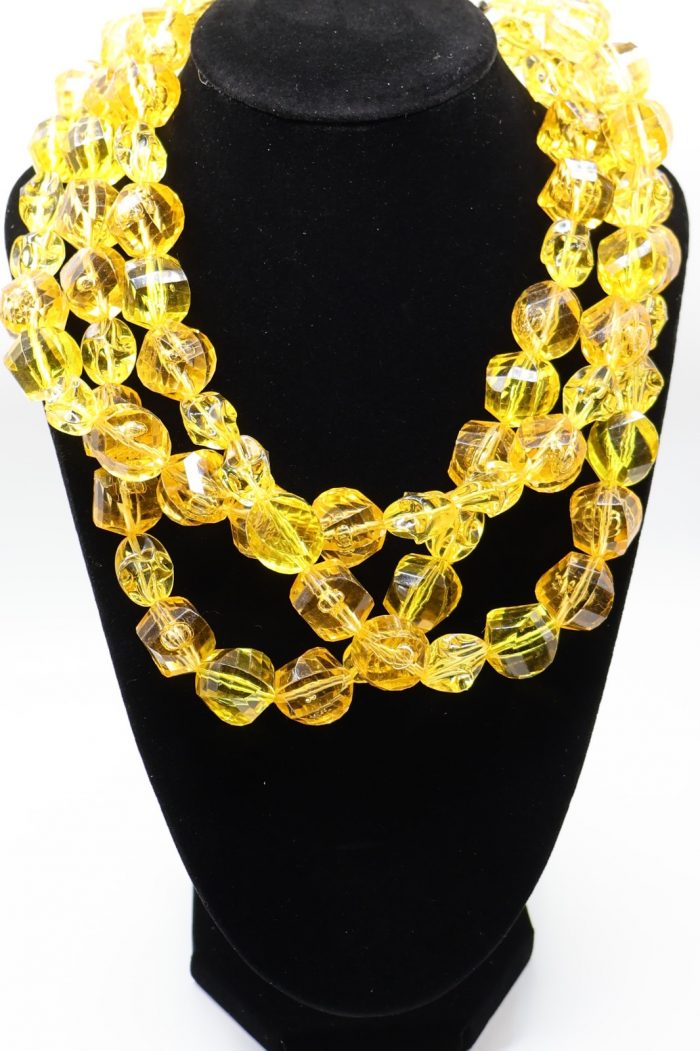 Yellow Facete Beaded Multi Strand Morgan Necklace LEETIE - Image 2