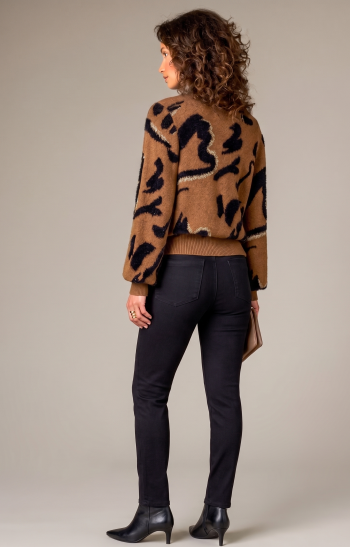 Abstract Jacquard Mock Neck Pullover Sweater Wit & Wisdom - Image 6