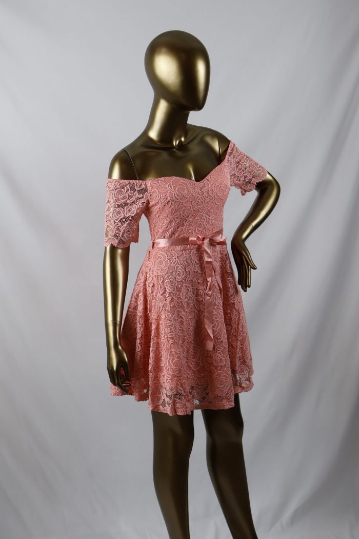 Ballerina Midi Pink Lace Dress - Image 1