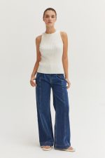 Renae Lurex Ribbed Tank Top CRESCENT - Image 4