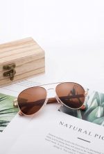Real Zebra Wood Silver Framed Classic Aviators By Wudn SUNGLASSES