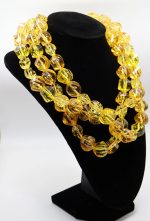 Yellow Facete Beaded Multi Strand Morgan Necklace LEETIE