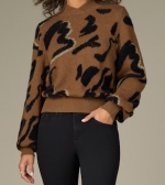 Abstract Jacquard Mock Neck Pullover Sweater Wit & Wisdom