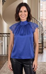 GRACIA Satin and Lace Blouse. - Image 2