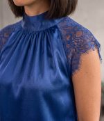 GRACIA Satin and Lace Blouse. - Image 3