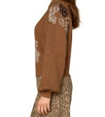 Mocha Bouquet Mock Neck WIT & WISDOM - Image 2