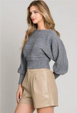 Cable Knit Cloud Off-Shoulder Heavenly Sweater