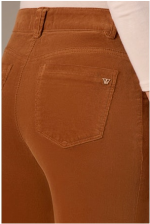 Wit & Wisdom Sam High-Rise Wide Leg Corduroy Pants with AB Solution in Roasted Pecan - Image 3