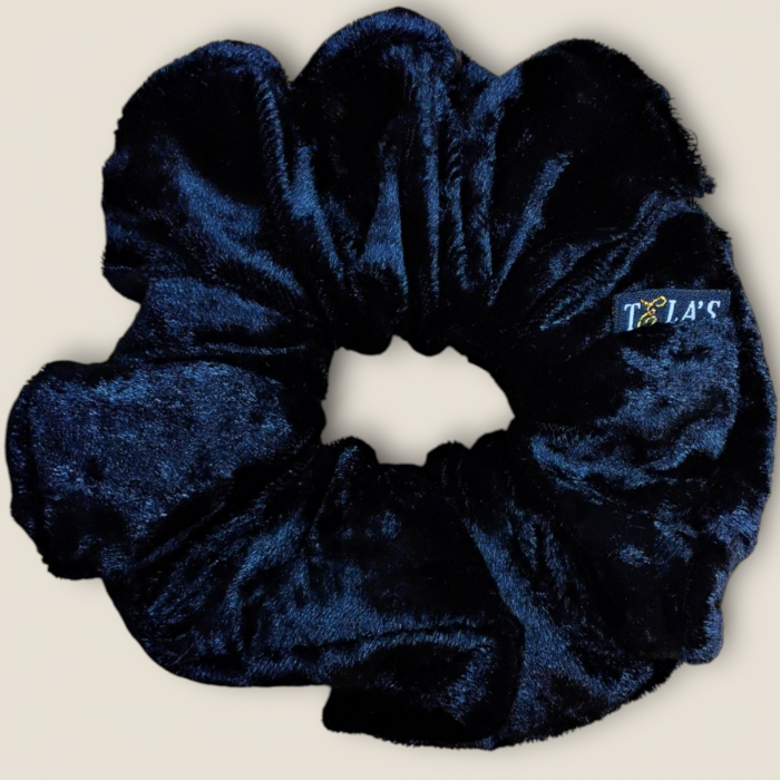 Midnight Luxe Tela's Oversized Plush Velvet Scrunchie - - Image 1