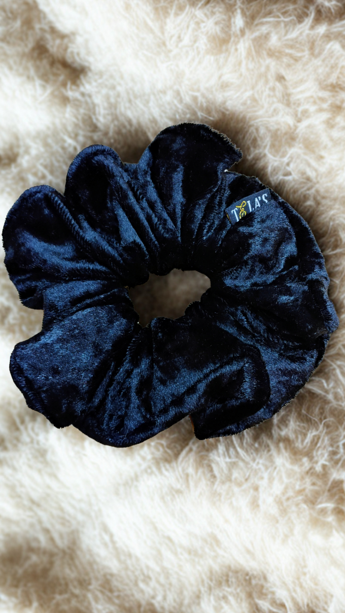 original.png Midnight Luxe Tela's Oversized Plush Velvet Scrunchie - - Image 1