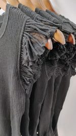 CURRENT AIR Ribbed Ruffle Blouse - Image 3