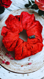 Cherry Red Velvet Scrunchie