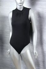 Seamless Black Mock Neck Bodysuit - Image 3
