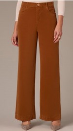 Wit & Wisdom Sam High-Rise Wide Leg Corduroy Pants with AB Solution in Roasted Pecan