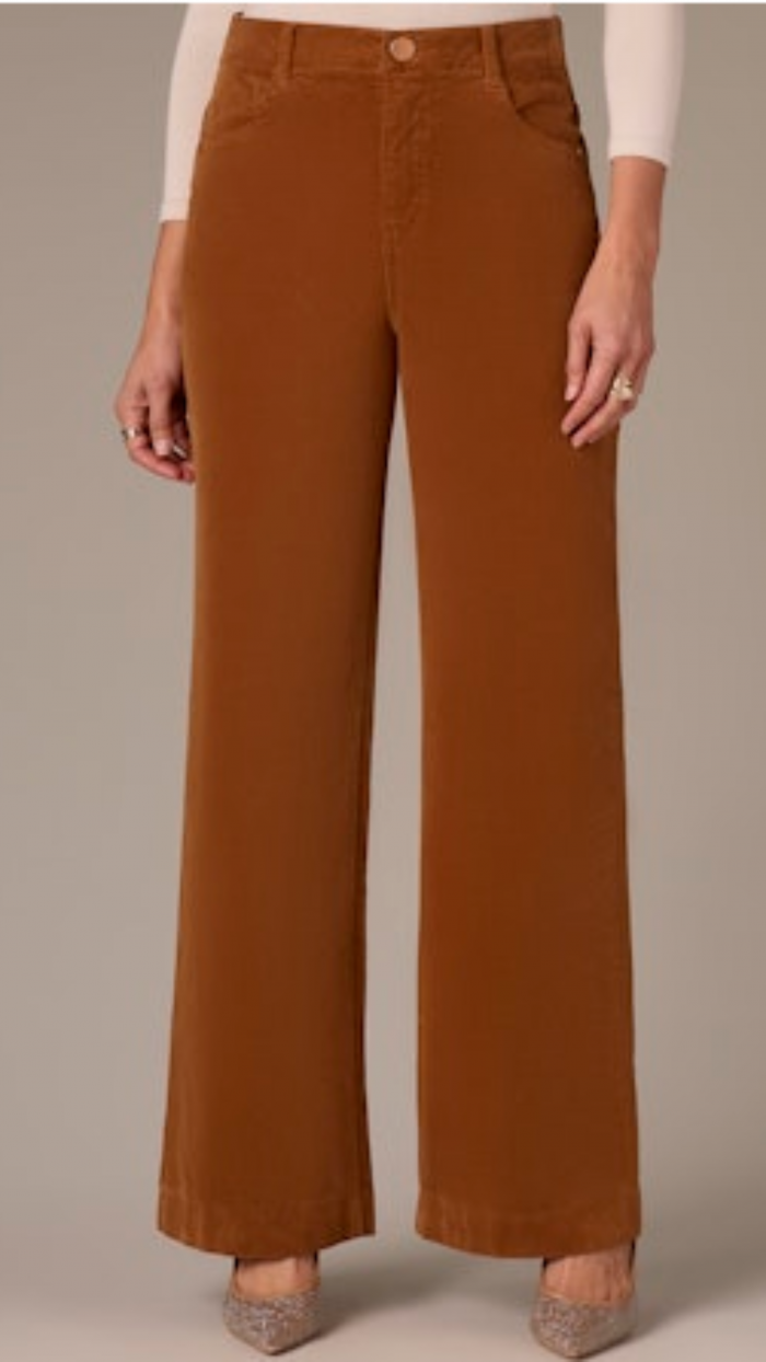 Wit & Wisdom Sam High-Rise Wide Leg Corduroy Pants with AB Solution in Roasted Pecan - Image 1
