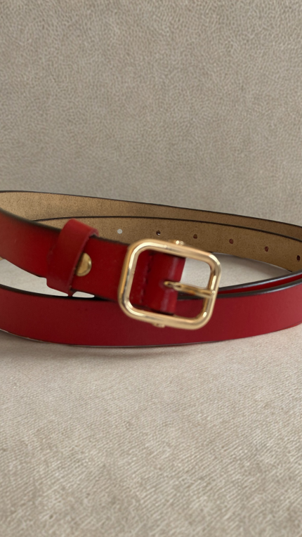 Thin Belt Gold Buckle