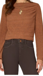 Bell Sleeve Boat Neck Top