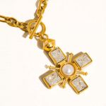 Petrice 18K Gold Cross Necklace - Image 2