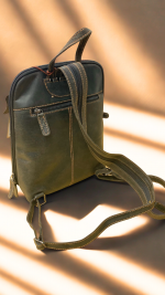 Green Wood 'Anna' Leather Backpack - Image 2
