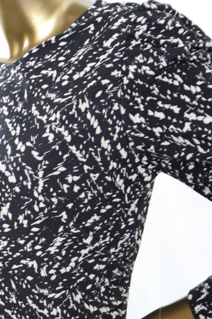 Print round neck, three-quarter sleeve Bodycon Dress - Image 4