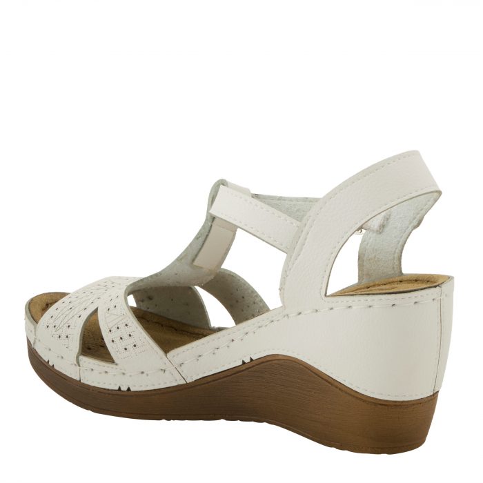 LEXUS by Spring Step – Natala Hand-Crafted White Laser-Cut Wedge - Image 1