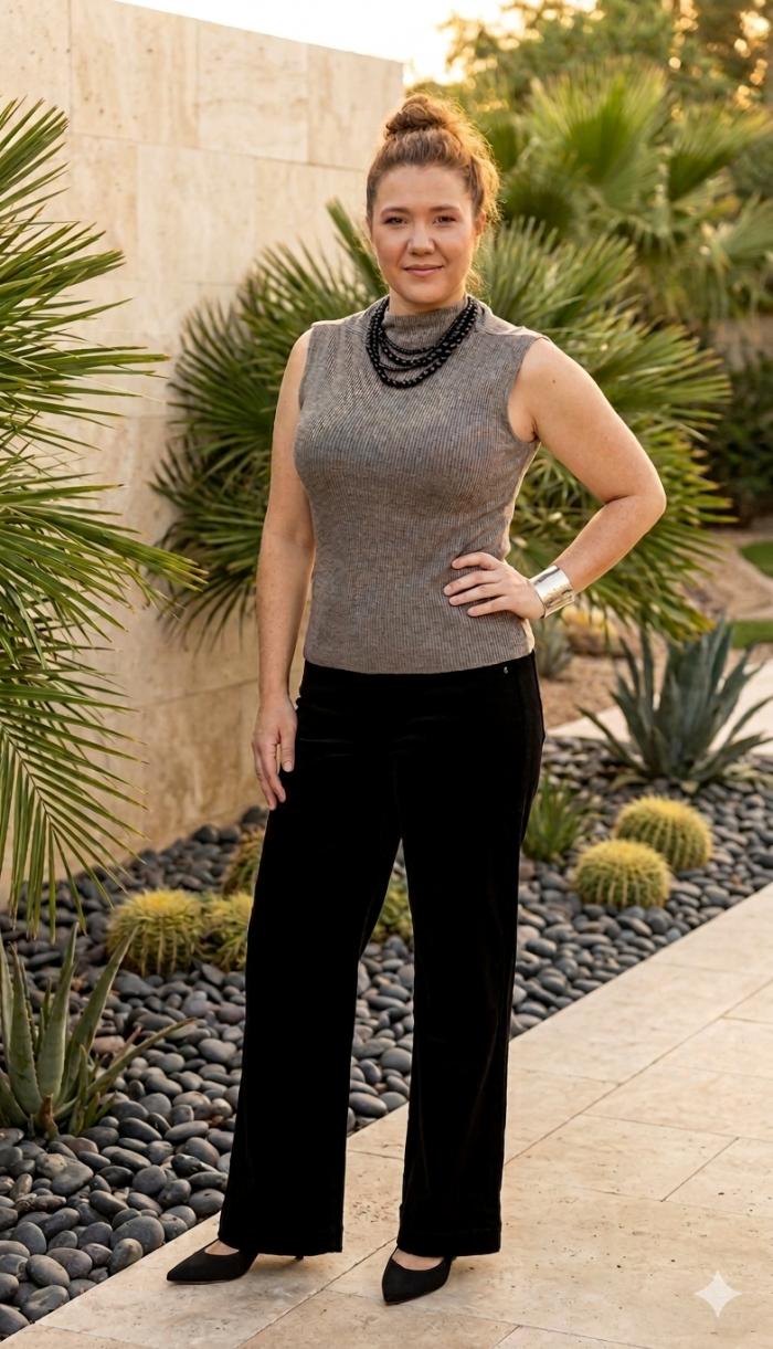 Wit & Wisdom Effortless Knit Top - Heather Putty - Image 1