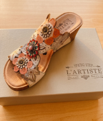 L'Artiste Pretty Petals – Hand-Painted Leather Wedge