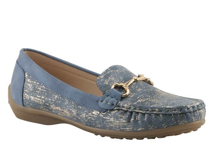 Patrizia - Bruns Blue Metallic Comfort Moccasin - Image 1